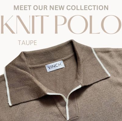 VINCH Knit Polo Shirt(Taupe)