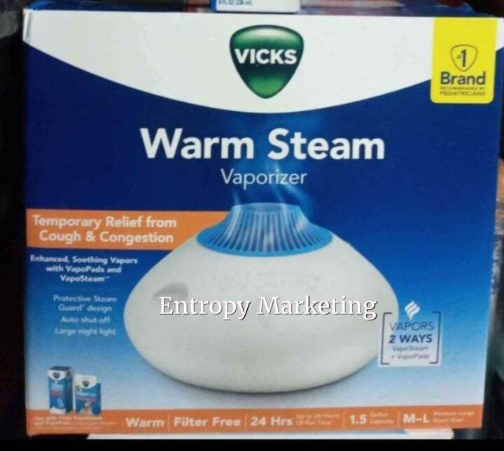Vicks warm steam vaporizer 1.5 gallon 220v Lazada PH