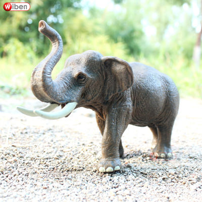 โลกแห่งสัตว์ป่าของเล่นช้างจำลองโมเดลช้างเอเชียของเล่นพลาสติกเนื้อแข็งสำหรับเด็กอายุ3-6ขวบ