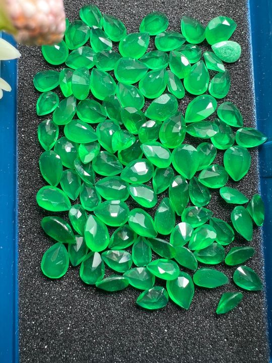 synthetic-jade-pear-shape-8x6-mm-2-pieces-2-เม็ด-ยกเขียว-พลอย-สังเคราะห์-สี-เขียวหยก-พม่า-synthetic-jade-burma-green-2-เม็ด
