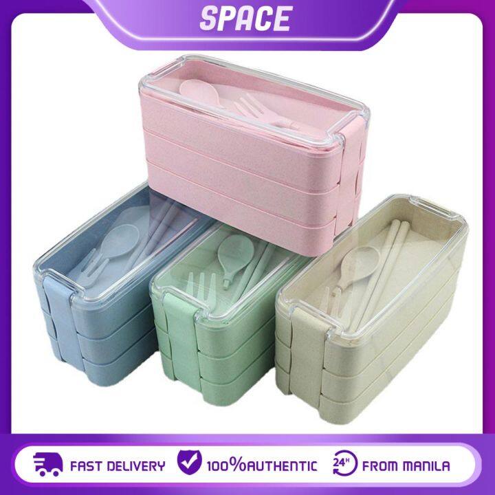 Portable Bento Box, 3-layers Lunch Box, 3-in-1 Compartment