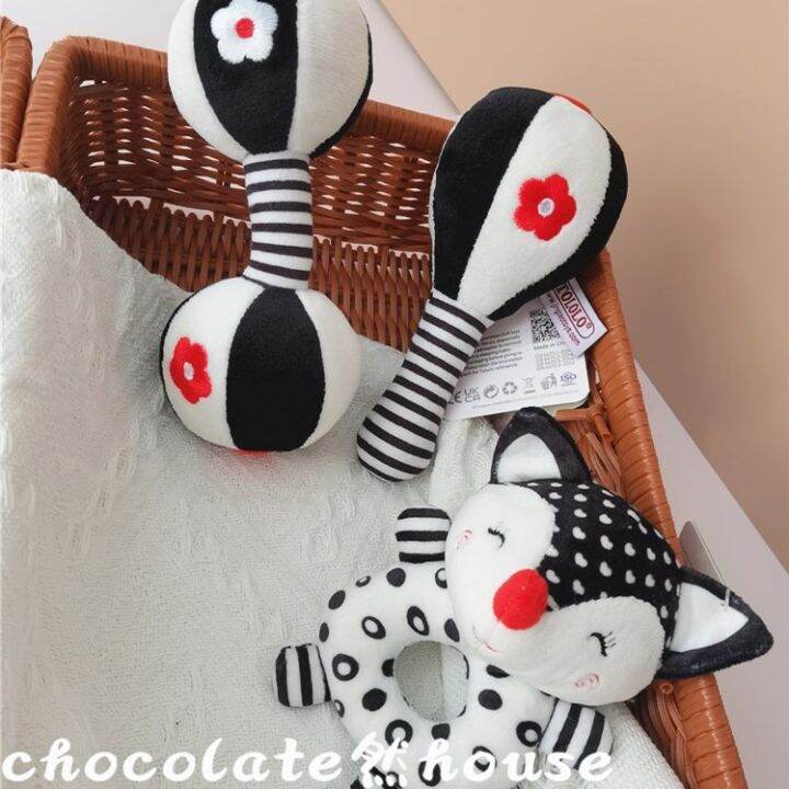 Newborn Black and White Gaze following Baby Toys Black and White Red