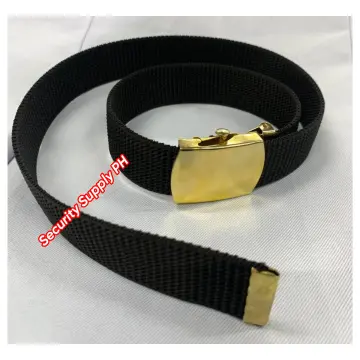 Signature Monogram HIRATSUKA Debossed Black Gold Belt for Men