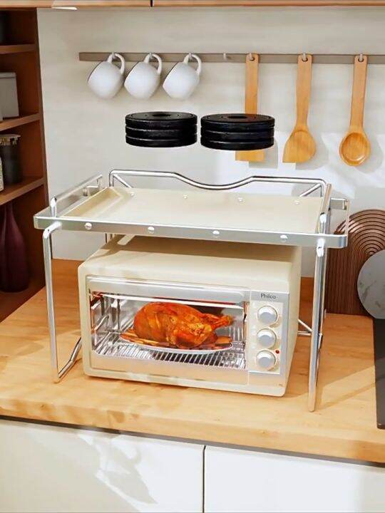 Microwave Rack Foldable Oven Rack Kitchen Rack Removable tray Save