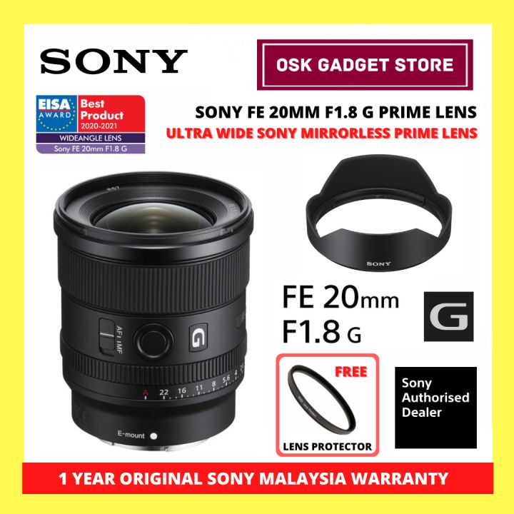 Sony FE 20mm F1.8 G SEL20F18G Wide Angle Prime Lens | With Free