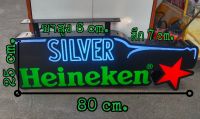 ป้ายไฟเบียร์ Heineken Silver รุ่นขวด งานติด สภาพดีมาก