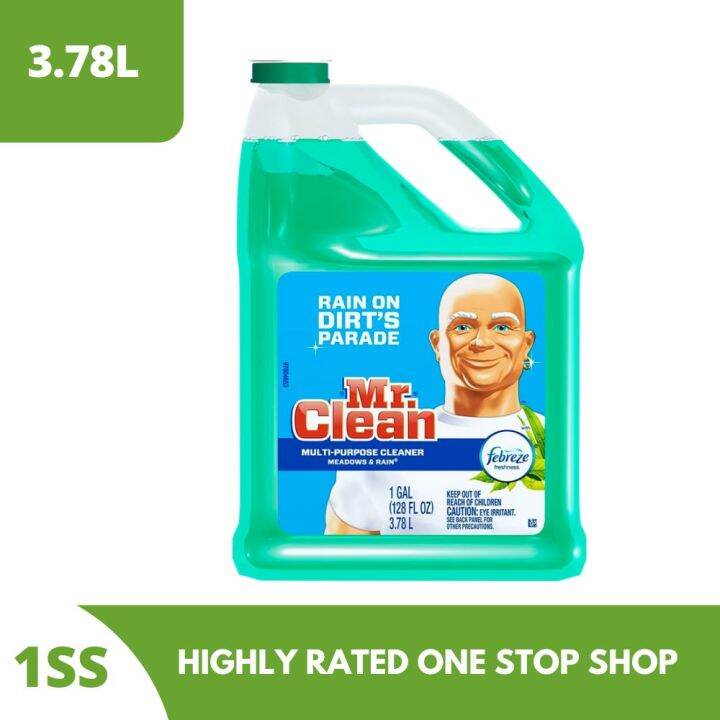 Mr. Clean Meadows&Rain Multi Purpose Cleaner with Febreze, 3.78Liter ...