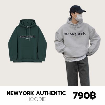 THEBOY-NEW YORK AUTHENTIC HOODIE เสื้อฮู้ดแขนยาว