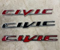 โลโก้ CIVIC โลโก้แต่งของฮอนด้าCIVIC ทำจากวัสดุพลาสติกอะคริลิคอย่างดี มีสีแดงของเงิน แดงขอบดำ และดำขอบเงิน