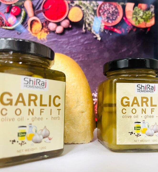 Garlic Confit with Ghee & herbs (slowcooker)กระเทียมตุ๋นกีน้ำมัน