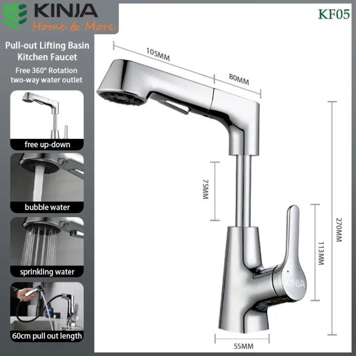 KINJA faucets for sink kitchen kitchen faucet extender with adapters