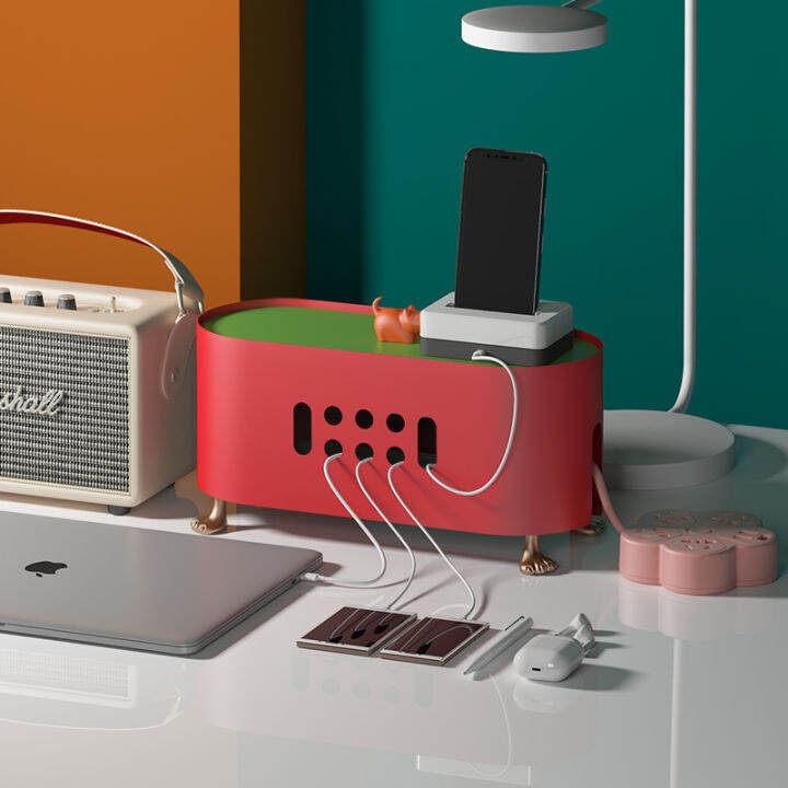 [Empty Meow] Desktop Wire Storage Box Cable Box Large TV