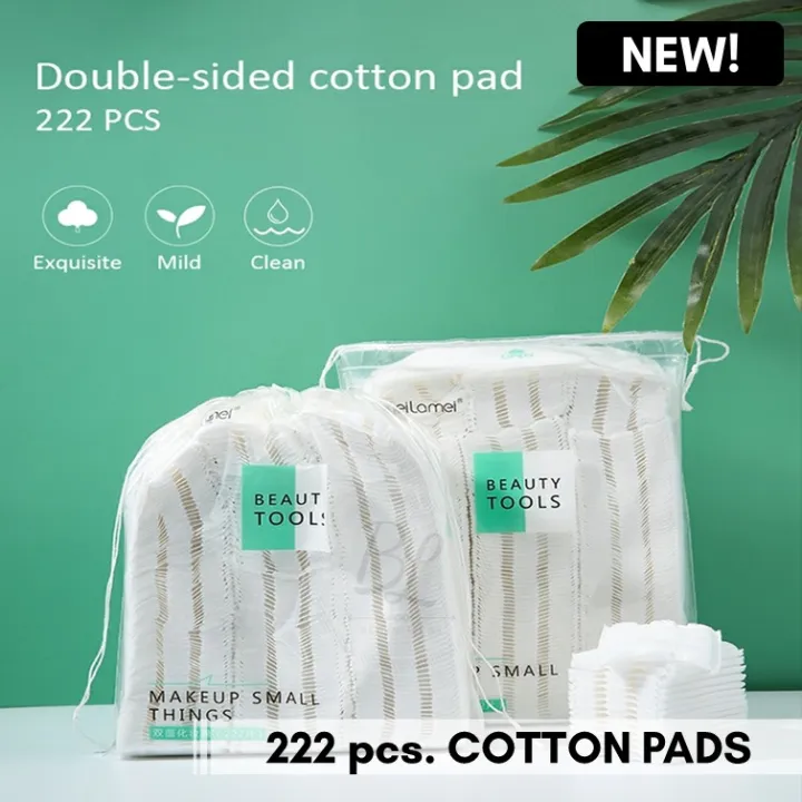 【222 pcs】 Beauty Tools Soft High Quality Hypoallergenic DoubleSided Pure Cotton Pads Lazada PH