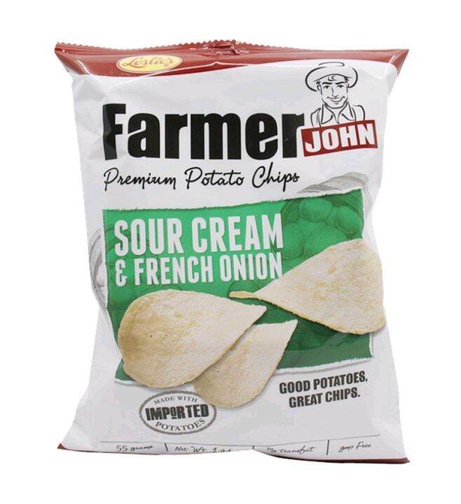 Leslie's Farmer John Potato Chips Sour Cream French Onion 55g Lazada PH