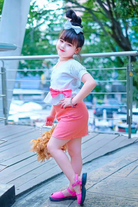 ing-ชุดไทยเด็กผู้หญิง-เสื้อแขนตุ๊กตา-กระโปรงสั้น-ชุดไทยประยุกต์