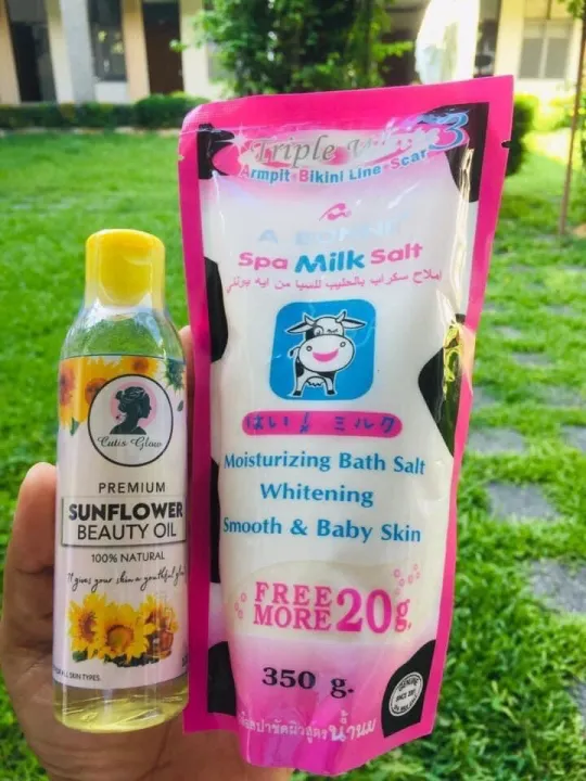 Abonne Spa Milk Salt Scrub & Sunflower Oil Set Lazada PH