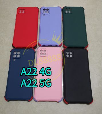 A22 ✨พร้​อมส่งในไทย✨เคสTPU​นิ่ม​สีพื้นปุ่มสี For Galaxy A22 5G / A22 5G / A22 4G / Galaxy A22 4G / M32