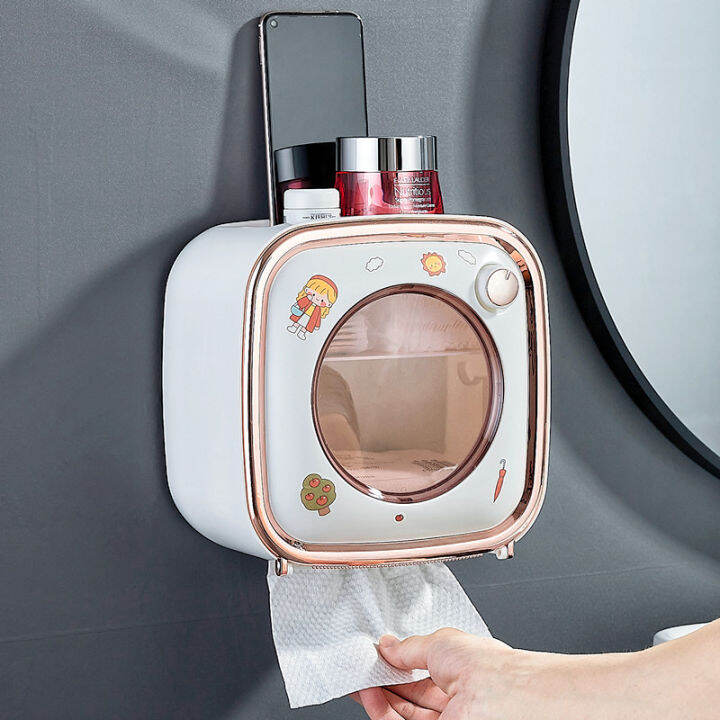 Creative HighEnd Toilet Tissue Box WallMounted Toilet Paper Paper Box PunchFree Toilet Paper