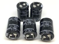 CAPACITOR 100UF450V ขาเขี้ยว  ไซร์ 20*30mm แพ็ค5ตัว