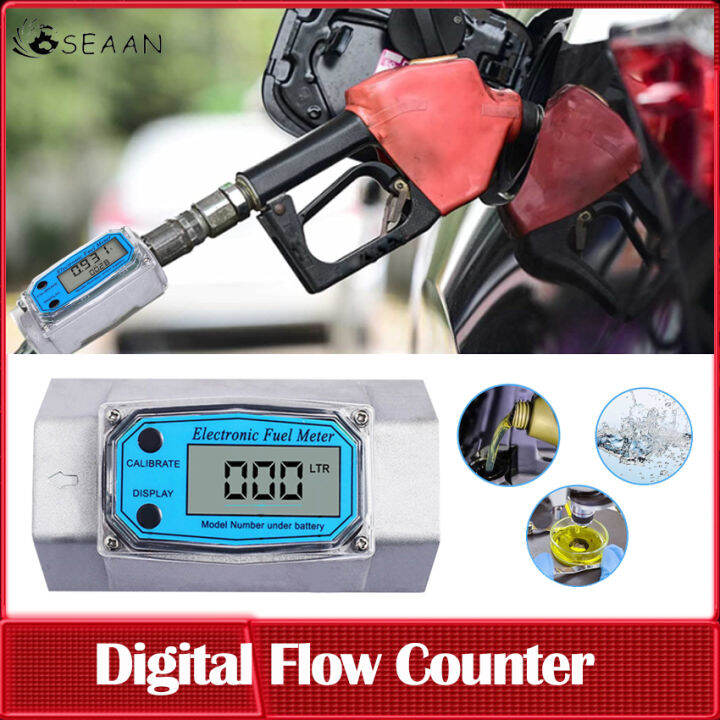 Digital Fuel Flow Meter Car Gasoline Methanol Water Flow Meter Counter