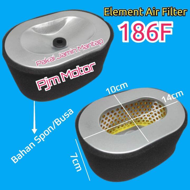 186f Element Air Cleaner Filter Isi Saringan Udara Hawa Mesin Genset