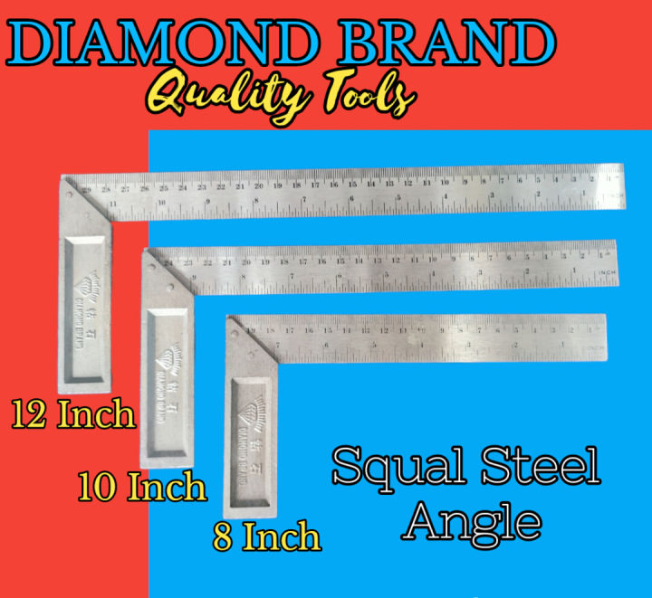 Squala L Ruler Stainles 8 10 12 Diamond Brand L Angle Ruler Squala