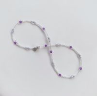 wallah studio : purple crystal necklace ปรับระดับได้