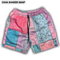 Cool Rocker : กางเกงขาสั้นลายผ้าเช็คหน้าพาสเทล PASTEL PAISLEY BANDANA