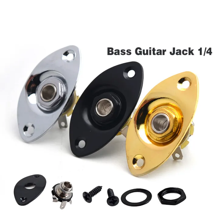 Oval Jack Socket Output Jack Plate for Electric Bass Guitar Jack Socket