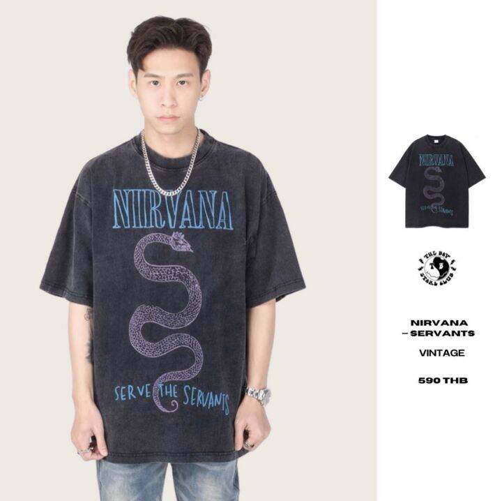 theboy-nirvana-servants-vintage-เสื้อยืดวินเทจ