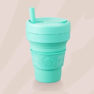 Starbucks Collapsible Mint Green Stojo Cup16ozแท้💯