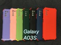 ?พร้อมส่ง?เคส TPUนิ่มสีพื้น ปุ่มสี For Galaxy A03S/A03s