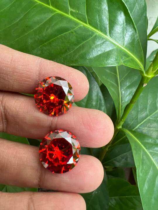 เพชรรัสเซีย-สีส้ม-ทรงกลม-7-00มม-4-เม็ด-brilliant-orange-rose-diamond-พลอย-cubic-zirconia-cz-round-shape