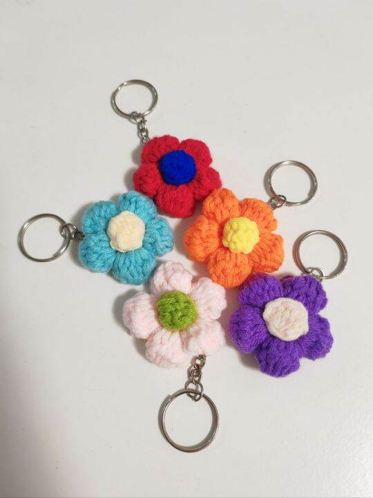 🌸Puffy Flower Keychain Crochet🌸 | Lazada