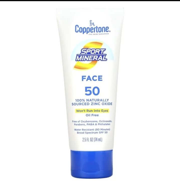 coppertone-sport-mineral-sunscreen-lotion-face-spf-50-oil-free-74-ml-ของแท้นำเข้าจาก-อเมริกา-exp-4-25-ราคา-599-บาท