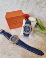 พร้อมส่ง ? นาฬิกาPatek หน้าปัดน้ำเงิน ล้อมเพชร3ชั้น