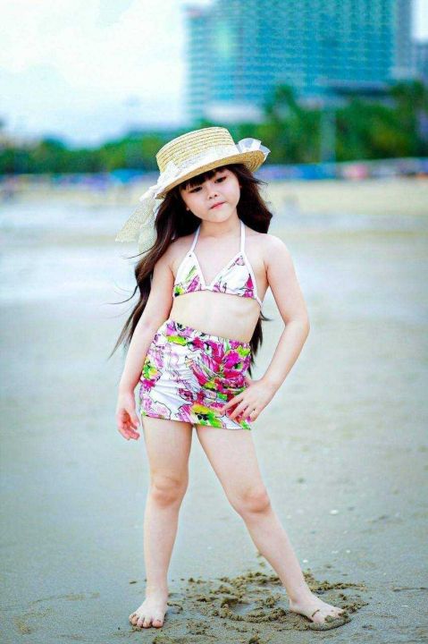 เสื้อ-bikini-กระโปรงย่นๆ-ผ้ายืด-พิมพ์ลายดอกไม้จากเกาหลี