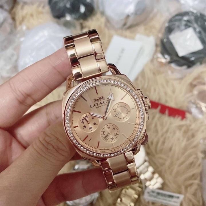 นาฬิกาผู้หญิง-coach-14503131-ladies-boyfriend-multi-function-rose-gold-tone-watch-รับประกันของแท้-100-ไม่แท้ยินดีคืนเงินเต็มจำนวน