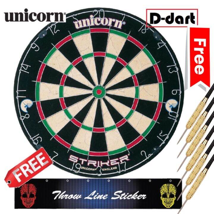UNICORN DARTBOARD (STRIKER) PROFESSIONAL STEEL TIP BRISTLE DART BOARD