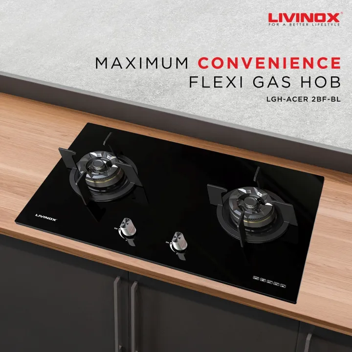 LIVINOX Built-in Gas Hob LGH-EURECA 2B-BL LGH-SALIX 2BT-BL LGH-ACER 2BF ...