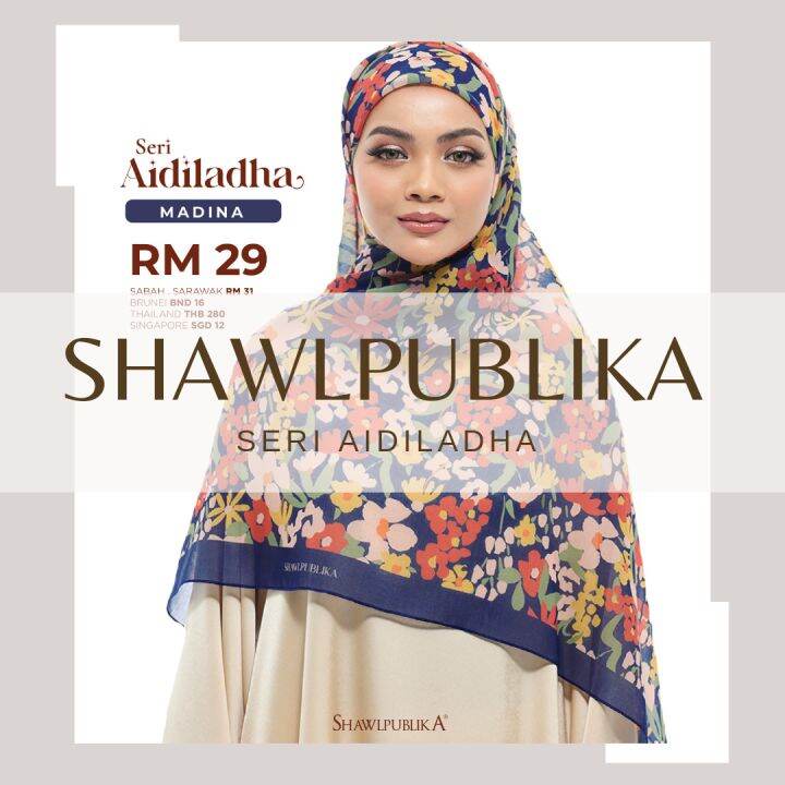 SHAWLPUBLIKA TUDUNG BAWAL | Lazada