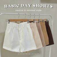 seoulday_stuff (BDS007) Basic Day Shorts กางเกงขาสั้นผู้หญิงเอวสูง สไตส์มินิมอล สายแคมป์ปิ้ง ต้องจัดแล้วค่า รุ่นนี้ปังมาก แนะนำเลยค่า