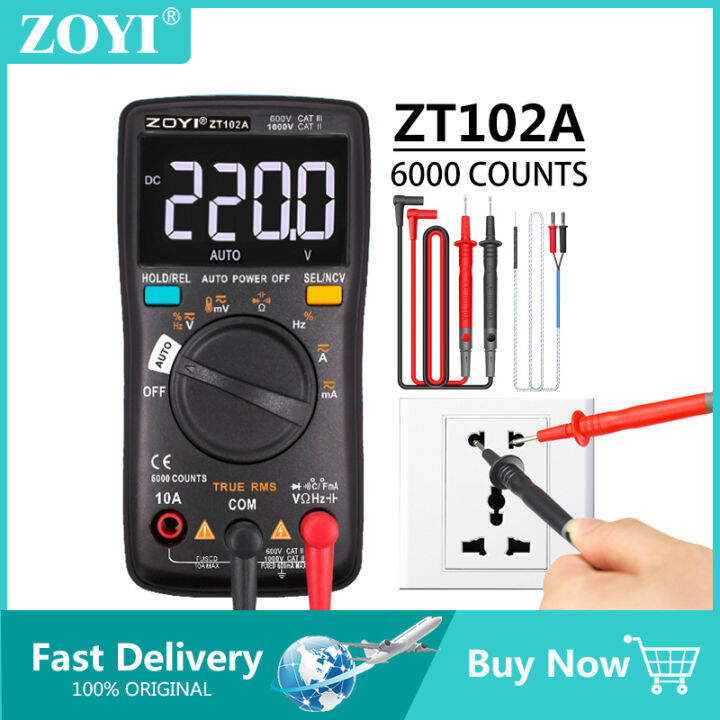 ZOYI ZT102/102A Digital Multimeter 6000 Counts Electrical Meter