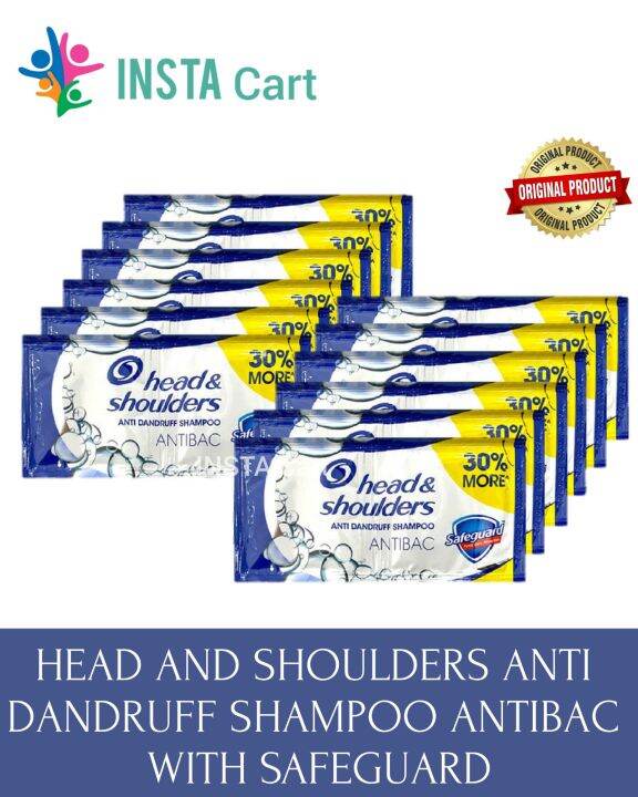 HEAD AND SHOULDERS ANTI DANDRUFF SHAMPOO ANTIBAC WITH SAFEGUARD (12ml X 12s) SACHET Lazada PH