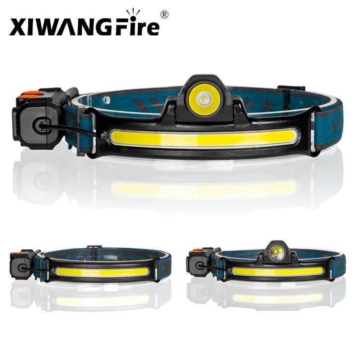 Zoomable Induction Headlamp XPG+COB LED Head Lamp with Builtin Battery