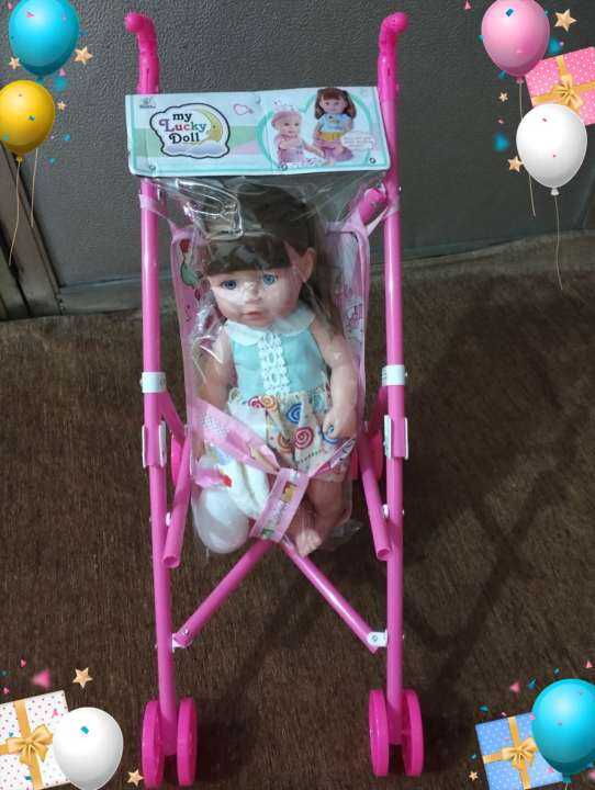 my Lucky baby Alive doll with accessories with Pink stroller included