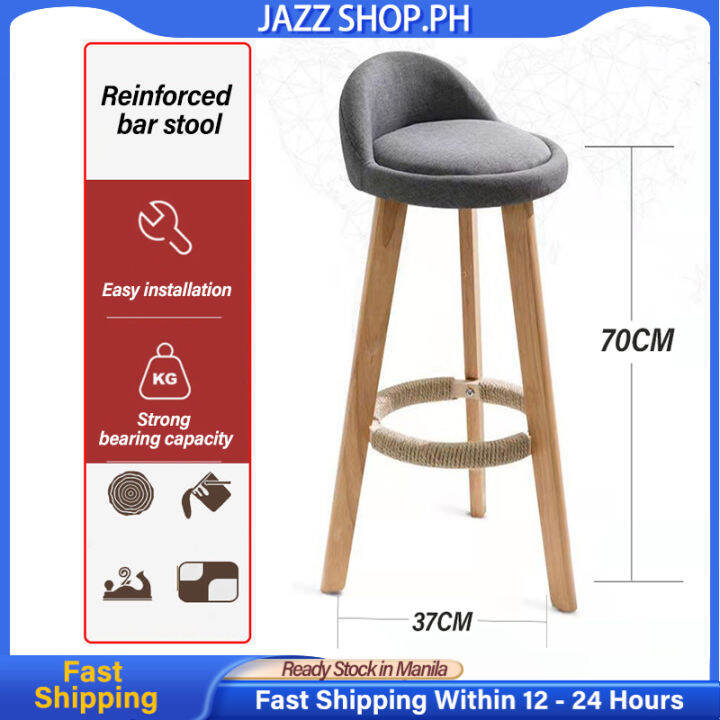 Bar Stool Bar Chair Cotton 70CM Wooden Round Chair Household High Stool ...