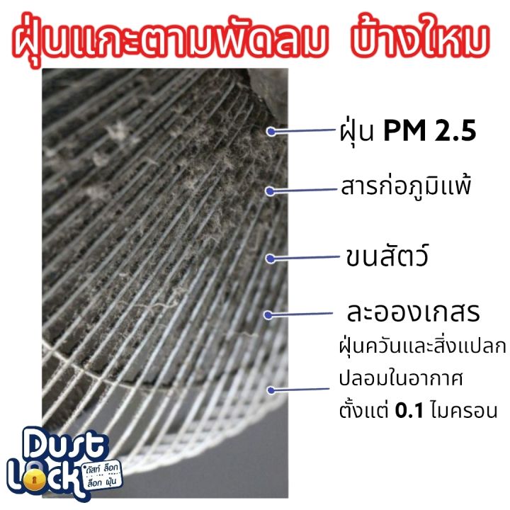 แผ่นกรองอากาศพัดลม-dust-lock-กรองฝุ่นมลพิศได้ถึง-0-1ไมครอน