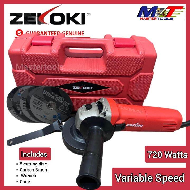 Zekoki Angle Grinder wt Case 720W Variable speed slide switch ZKK ...