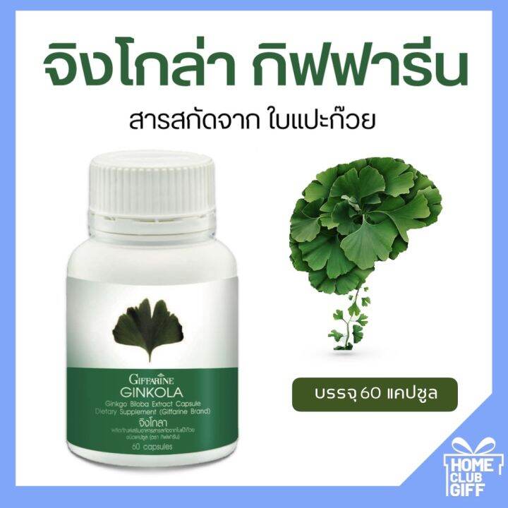 กิฟฟารีน-ใบแปะก๊วยสกัด-จิงโกะ-ginko-biloba-ความจำสมอง-อาหารเสริม-60-แคปซูล